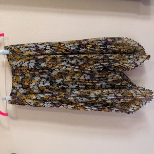 Abercrombie chiffon pleated floral midi skirt